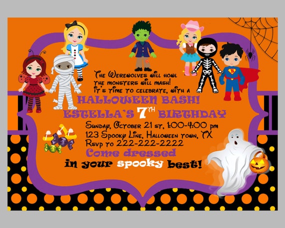 HALLOWEEN Invitation Kids PRINTABLE Halloween Birthday