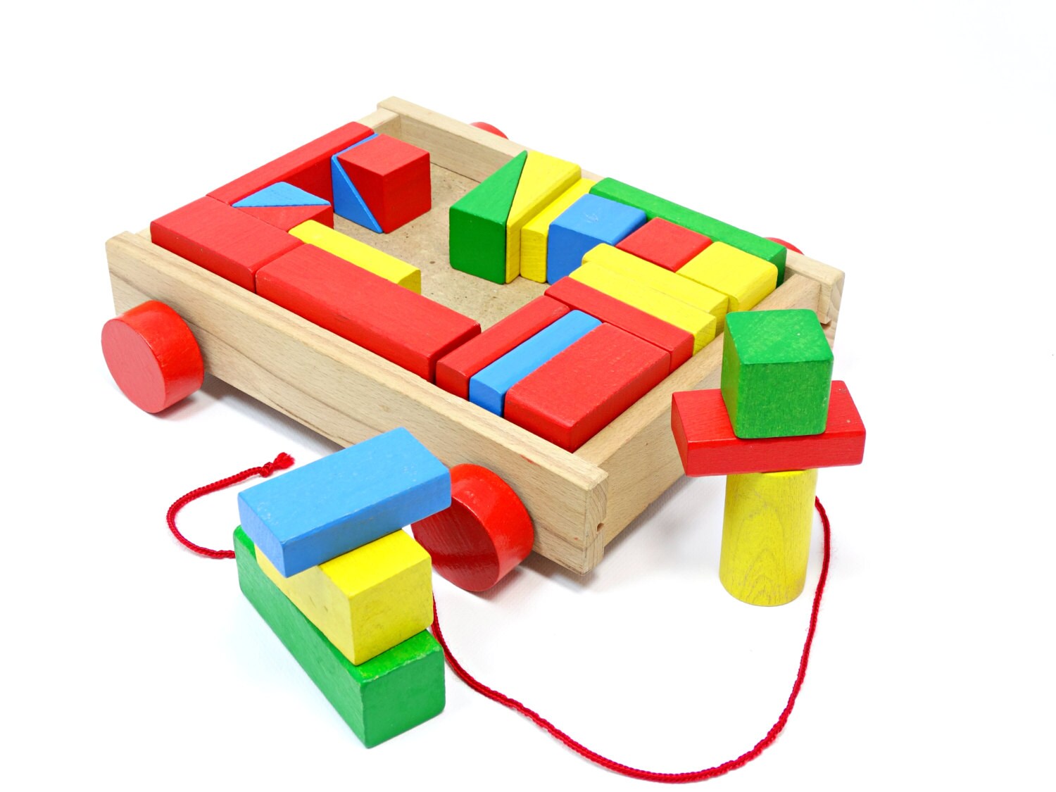Wooden wagon cart Wooden blocks Wooden wagon for blocks