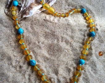 Raw Amber, Amber necklace, Baby Amber Necklace, Baltic amber, Genuine Baltic Amber Baby Necklace, Teething amber necklace
