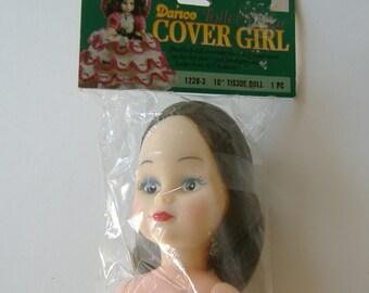 Darice Toilet Tissue Cover Girl, Toilet Tissue Cover Doll, 10 Inch Doll, Doll With Brown Hair, Bathroom Accessory