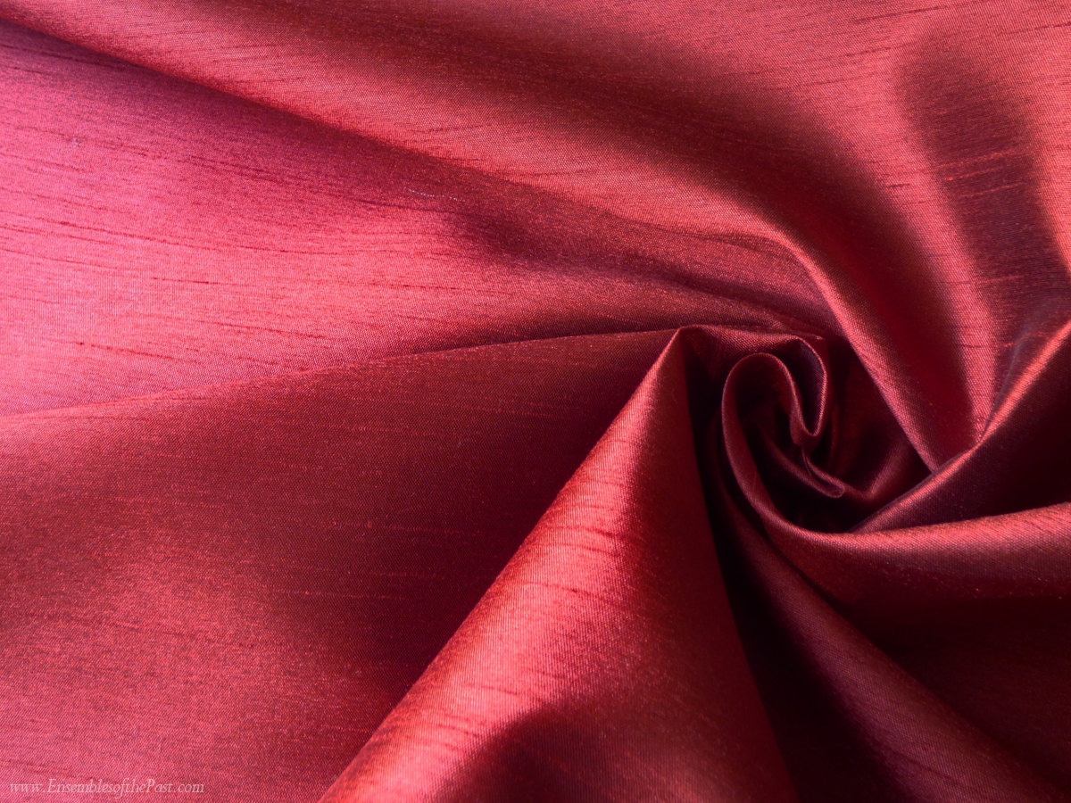 Deep Red Faux Dupioni Silk Fabric By EnsemblesOfThePast On Etsy