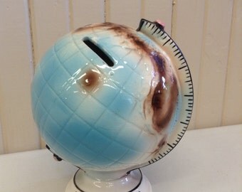 Lefton's Pottery For My Trip Globe Bank
