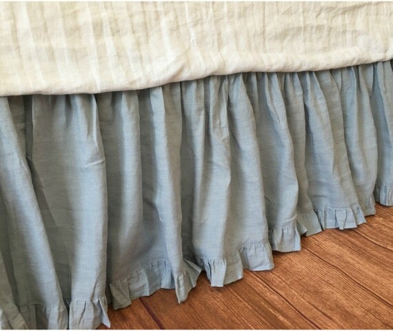 duck egg blue bedskirt with ruffle hem linen dust ruffles duck egg blue bedskirt with ruffle hem linen dust ruffles