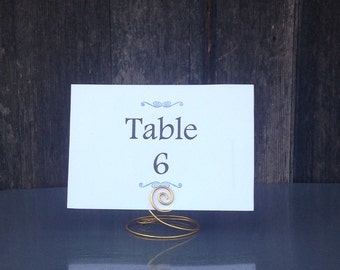 Wire Table Number Holder, Place Card Holder, Medium Wire Spiral Place Card Holders, Rustic Wedding, Name Card Holder, Wedding