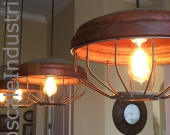 Ceiling Light/Chicken Feeder Pendant Light/Industrial Pendant Lighting/Steampunk/Farmhouse Chandelier/Kitchen Island Lighting/Rustic Light