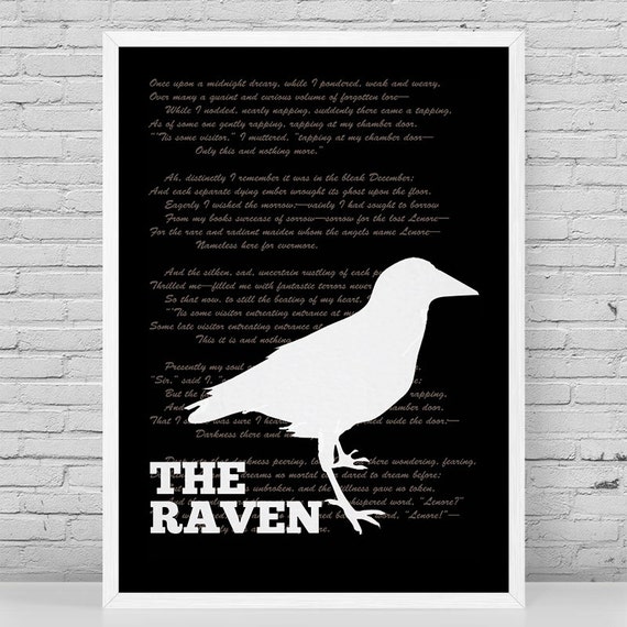 Edgar Allan Poe The Raven Literature Poster by paperprintsandmore