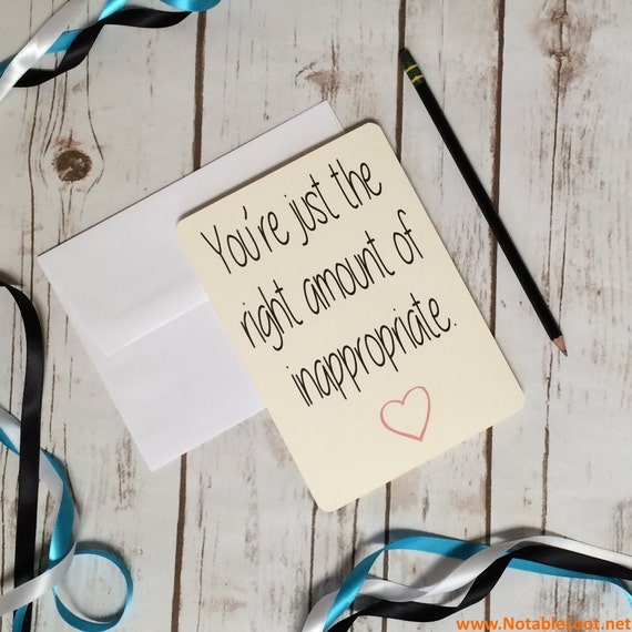 Funny inappropriate greeting Card// Silly card for friend or