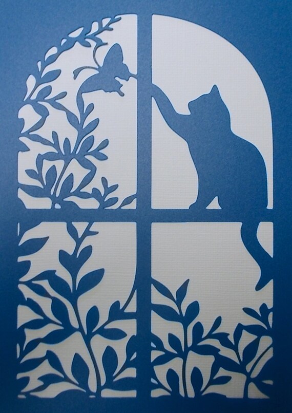 Cat Window Stencil