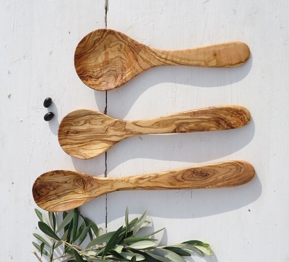 Olive Wood Cooking Spoons set Olive wood Kitchen by OliveWoodLand