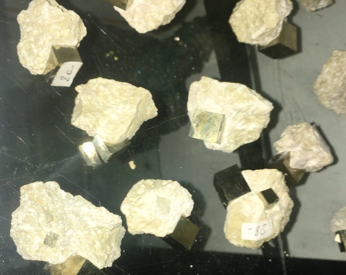 Natural Cubic Pyrite from Peru- Inside Matrix!- Free Shipping Healing Crystals \ Reiki \ Healing Stone \ Healing Stones \ Chakra Stones
