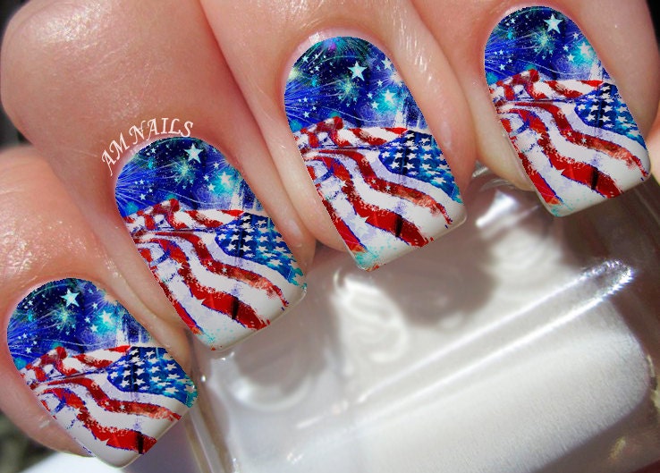 american flag nail art stickers