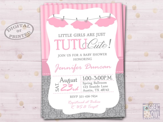 ballerina shower baby theme Baby Invitation, Invittions, Tutu Shower Baby Ballerina Shower Tutu