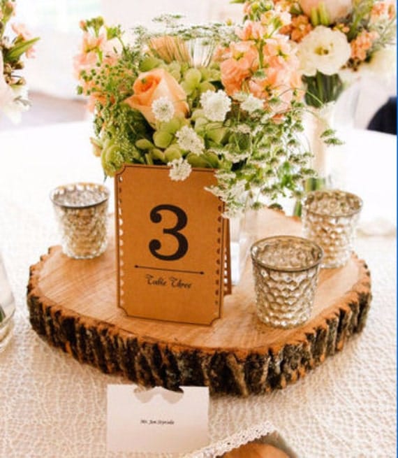  Wood Slab Centerpieces Wedding Centerpieces Wood by 