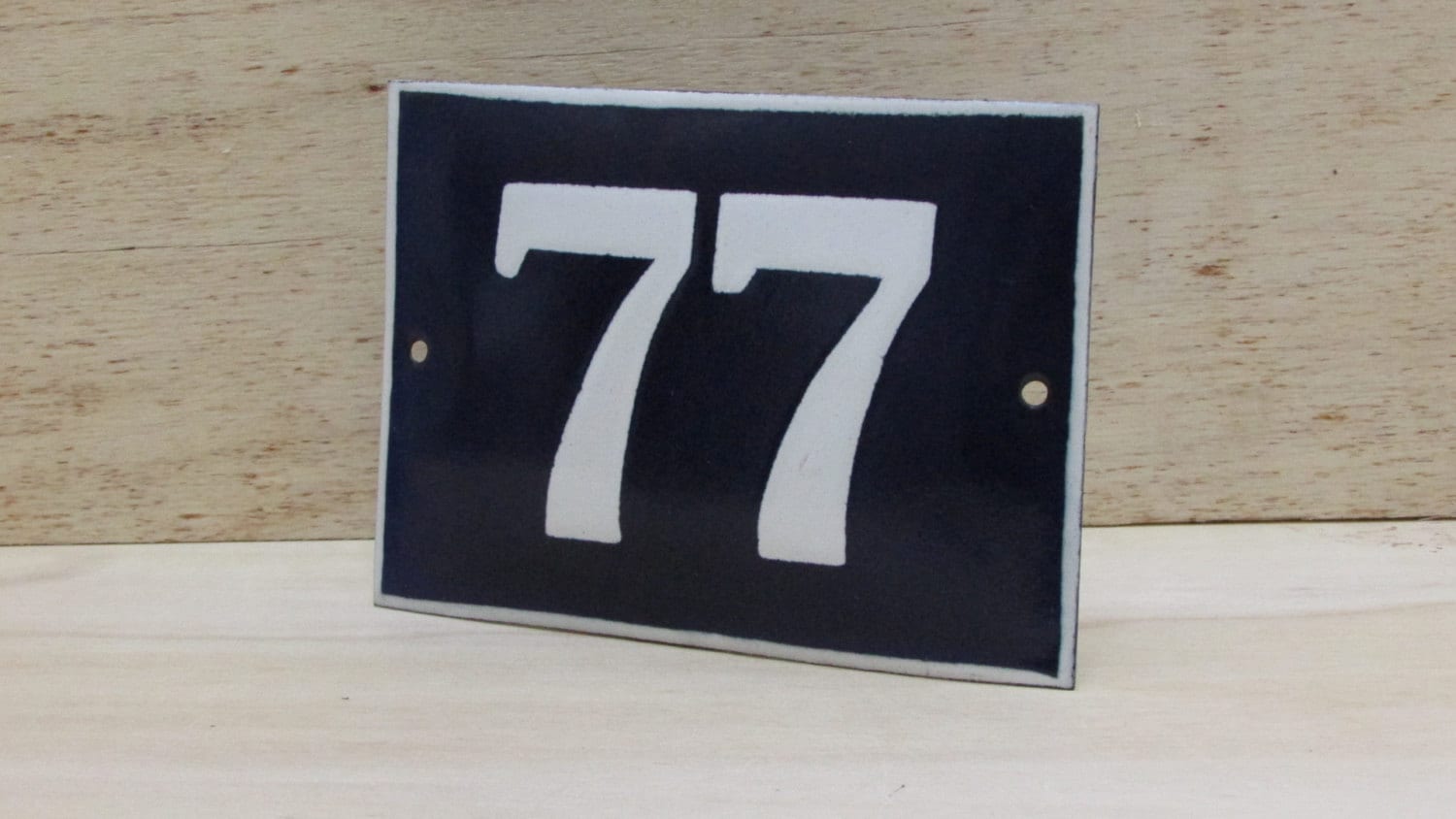 Vintage French House Number Door Number 77 Preservede French