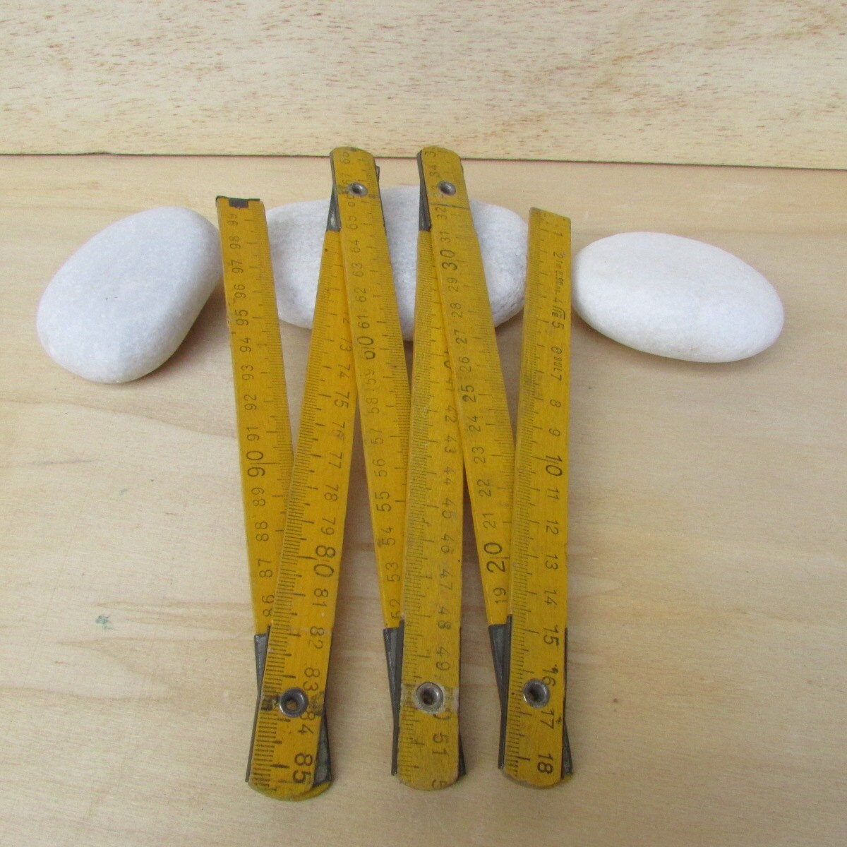 Vintage Folding Carpenter meter Yellow Wooden Folding Meter