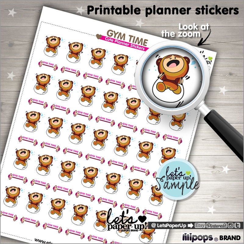 60%OFF Exercise Stickers Printable Planner Stickers Gym