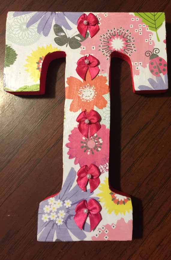 Intial embellished letters by Iconicowl on Etsy