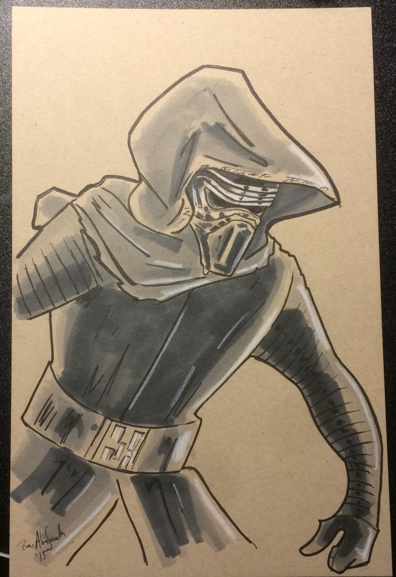 Kylo Ren Sketch Star Wars by KSGeekMan on Etsy