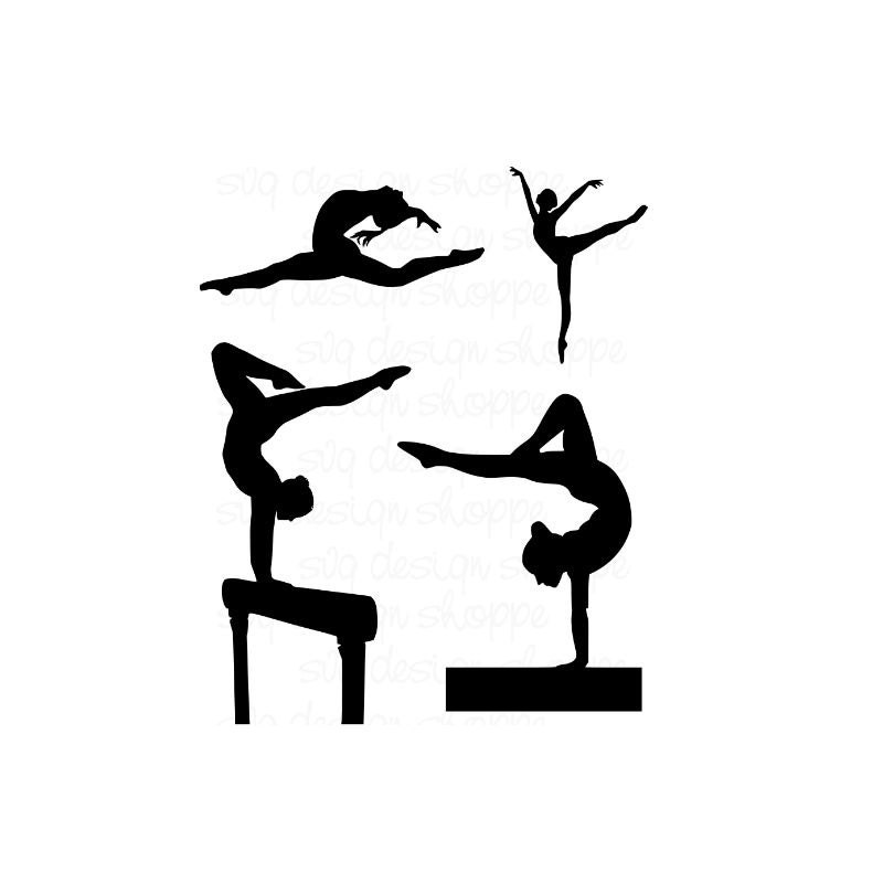 SVG Gymnast Gymnastics Silhouette Cutting by ...