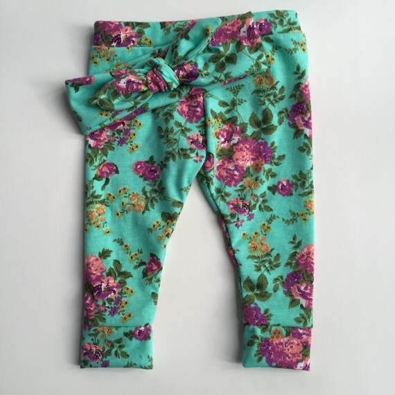 Baby Girl Leggings and Knot Headband set by KristelSummerDesigns