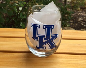 University of Kentucky UofK Stemless Wine Glass