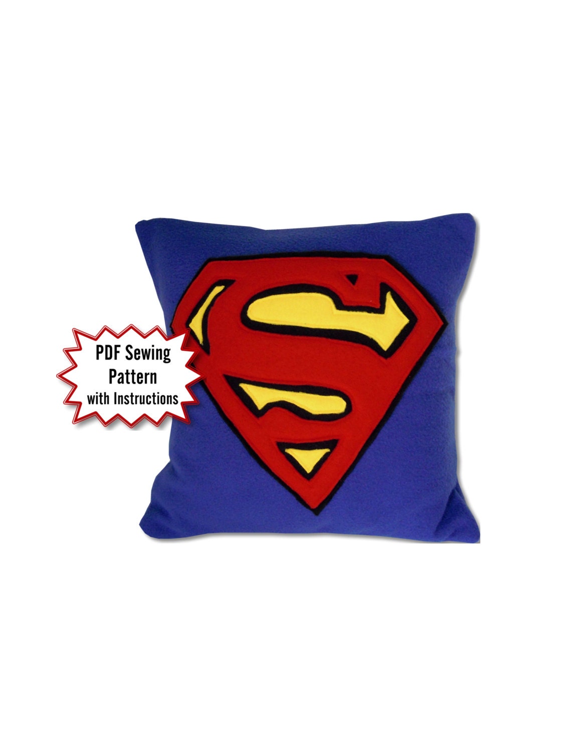 Superman Pillow PDF Pattern DC Comics