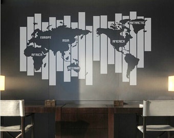 Map Of The World Wall Decal Large World Map Decal,Vinyl World Wall Decals,World Map Wall Decal,Vinyl Wall Sticker,Removable Map Wall Decal Mural,World State Decal