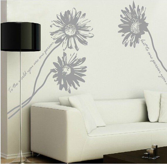 Flower Wall DecalDaisy Wall DecalsVinyl Flowers Wall Sticker
