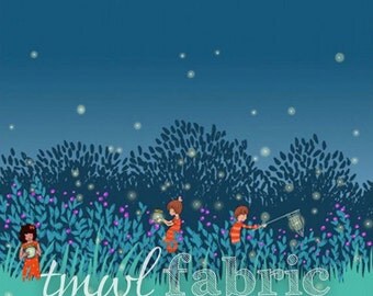 Woven Fabric - Michael Miller Summer Night Lights Twilight - Quarter Yard +