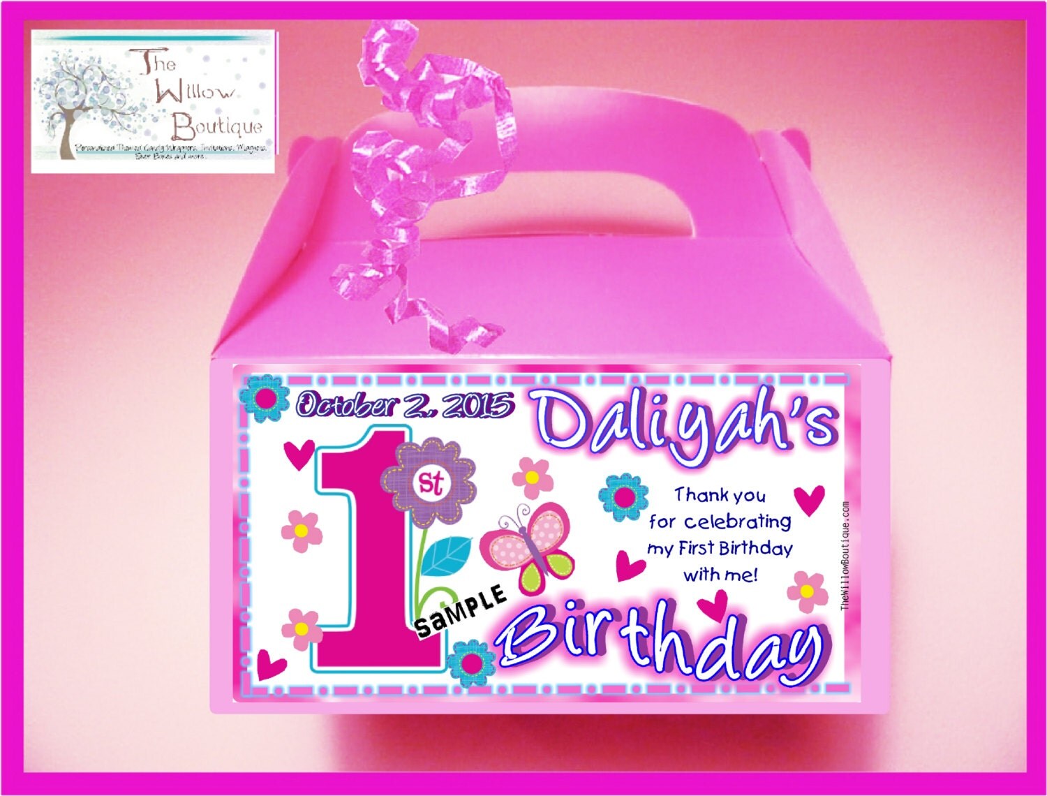 Sweet Girl First 1st Birthday Goody Box Loot Favors