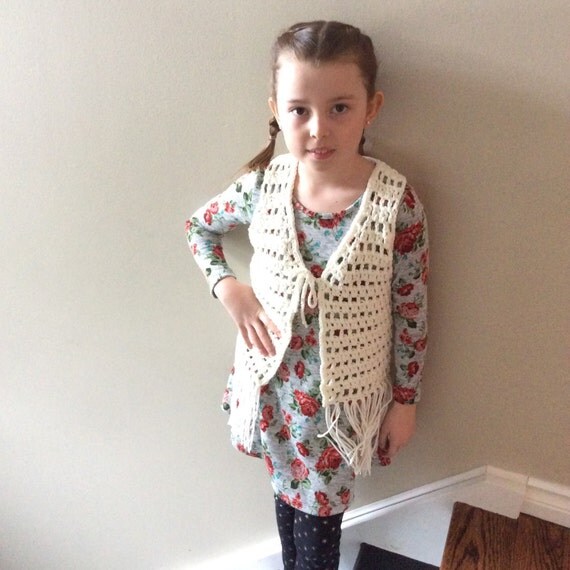 Items similar to Crocheted fringe vest, hippie vest, boho vest, 70's