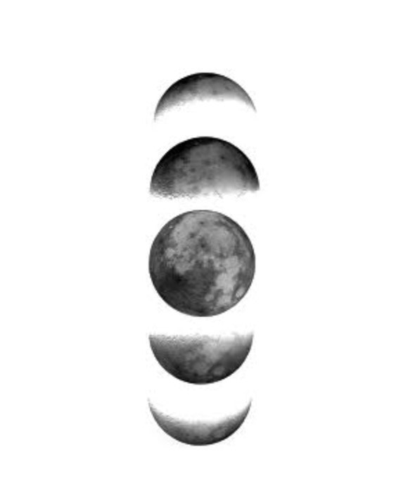 2 Moon  Phases  Temporary  Tattoo various sizes available