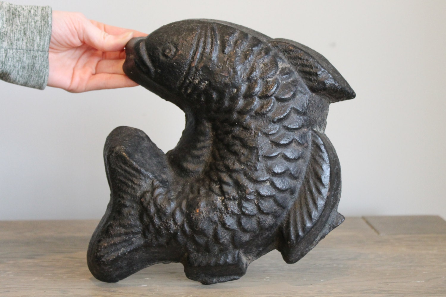 Antique Cast Iron Fish Mold Baking Mold Kitchen Decor