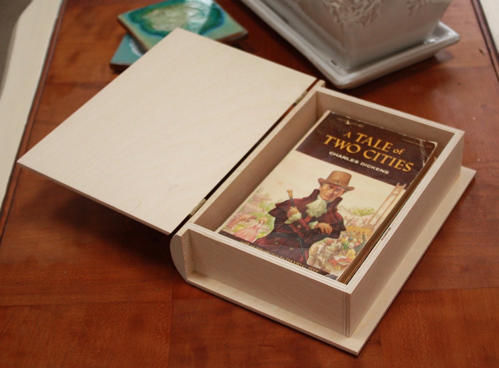 8-3/4" Small Wooden Book Box,Children's Book Box,Gift Book ...