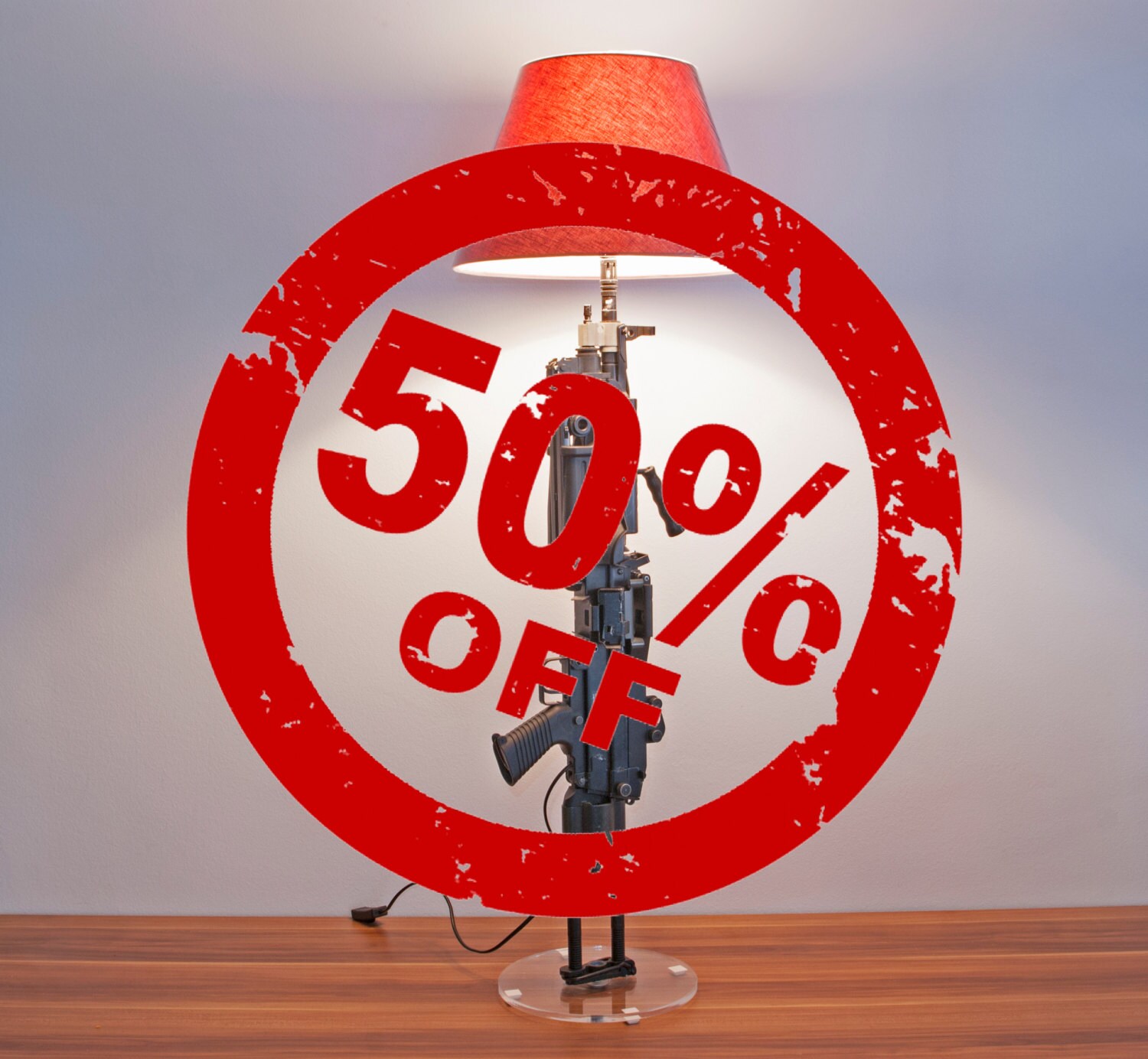 Floor Lamp M249 Light Machine Gun VETERAN version lamp by GunLamp