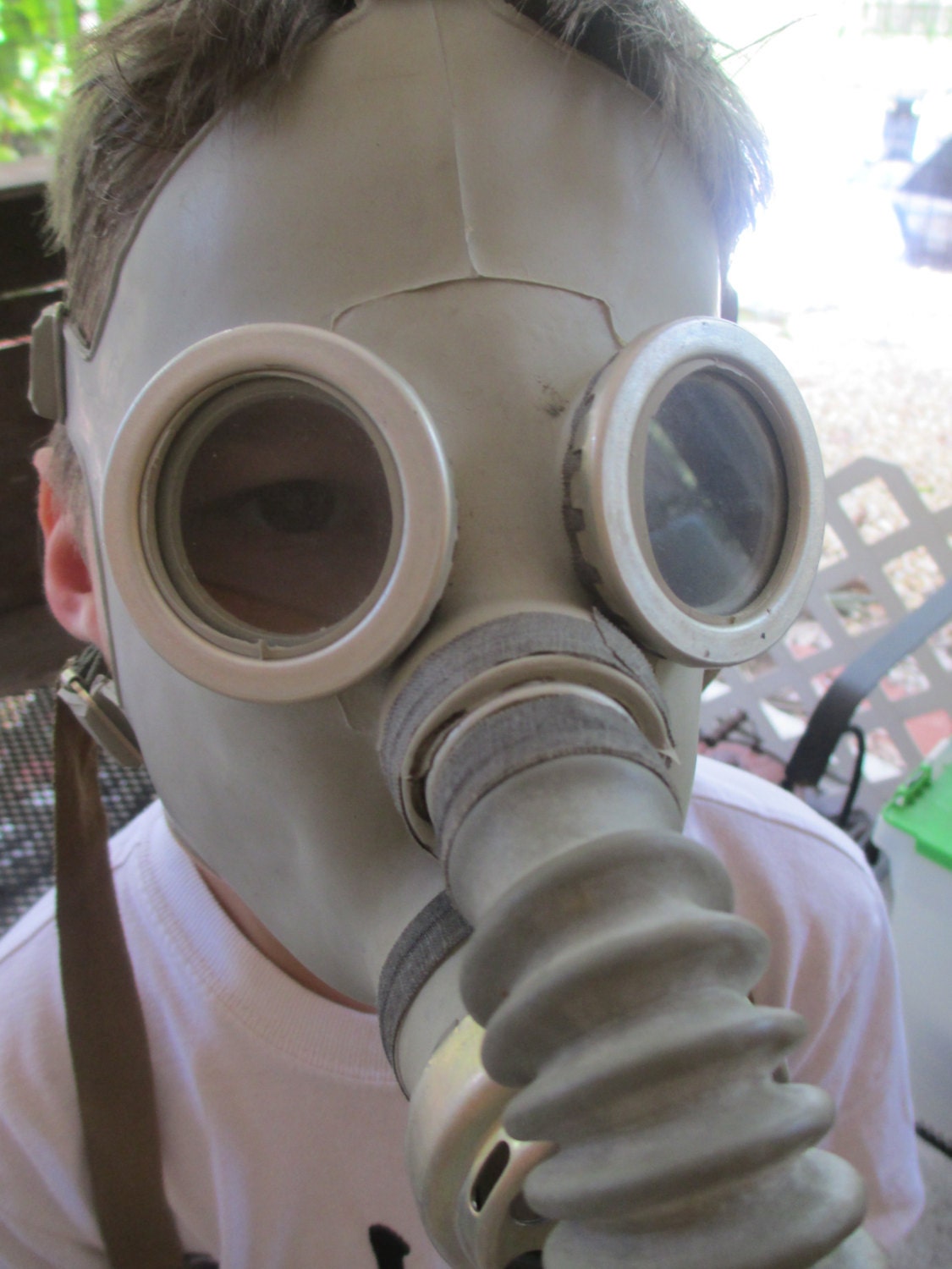 kids gas mask seesaw