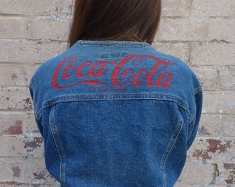 SALE !!! Vintage Coca Cola Denim Jacket Official Merch