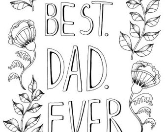 Dad coloring page | Etsy