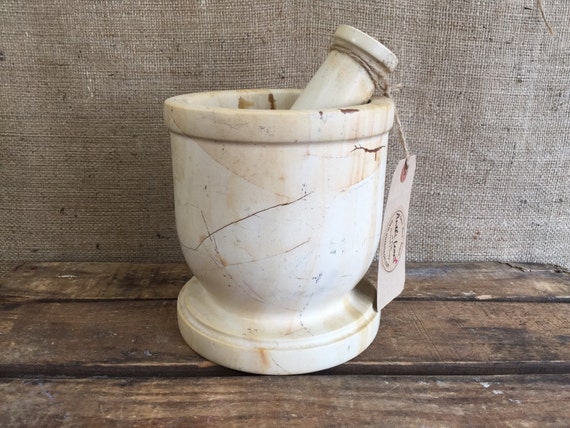 LARGE MORTAR And PESTLE - Giant Apothecary Pestle and Mortar / Stone Granite Marble / Giant Herb and Spice Grinder / Indian Spice Mixer