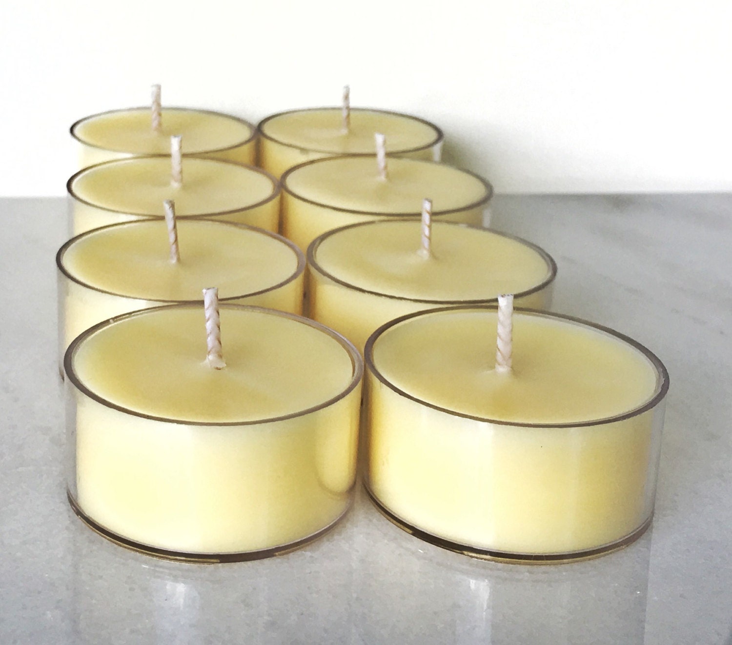 Beeswax & Coconut Oil Tea Light Candles 100 beeswax