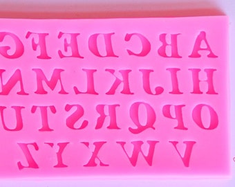 Silicone Mold / Silicone Mold Alphabet / Fimo Mold / Cake Fondant Mold / Pink Mold / LaJoieEnRose / Polymer Clay Mold / Letters Mold / Mold