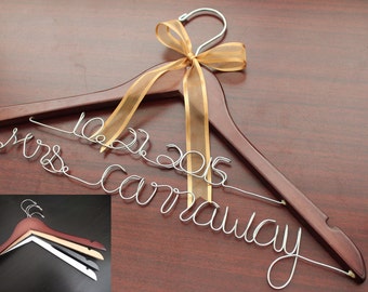Wedding Dress Hanger, Wedding Hanger, Custom Wedding Hanger, Bridal Hanger, Personalized Wedding Hanger. SHIP from USA