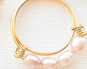 Custom ring, fresh water pearl, pearl ring, handmade ring, wire rings, natural pearl ring