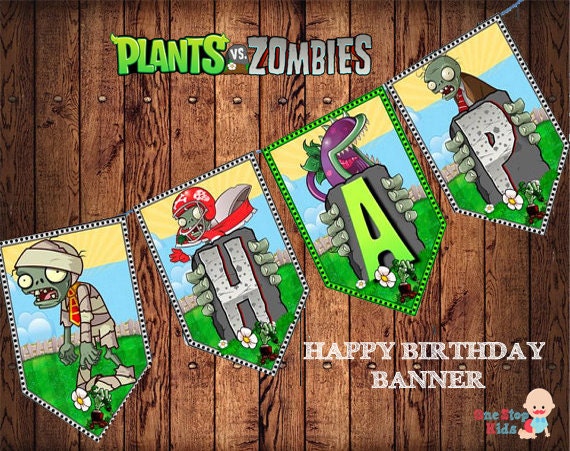 INSTANT DOWNLOAD Plants Vs Zombies Birthday by onestopkids