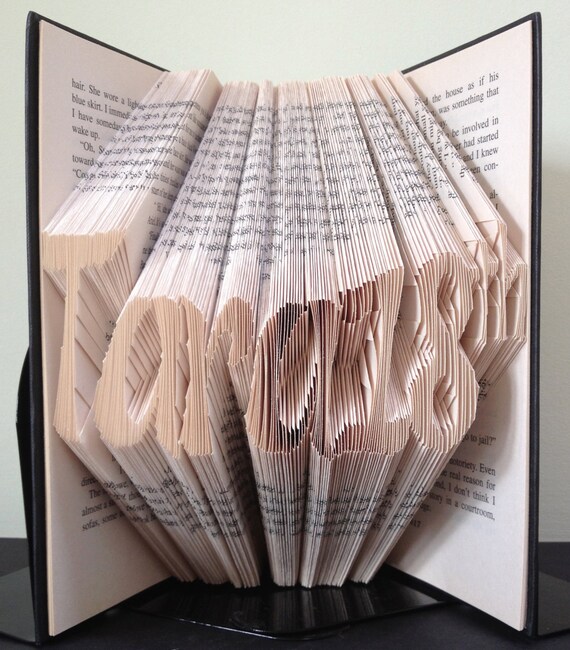A CUSTOM NAME Book Folding Pattern in Brushstroke Alphabet