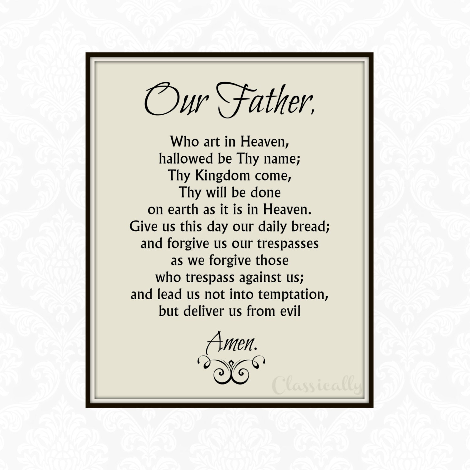 Our Father Prayer Printable Catholic Print Lord's