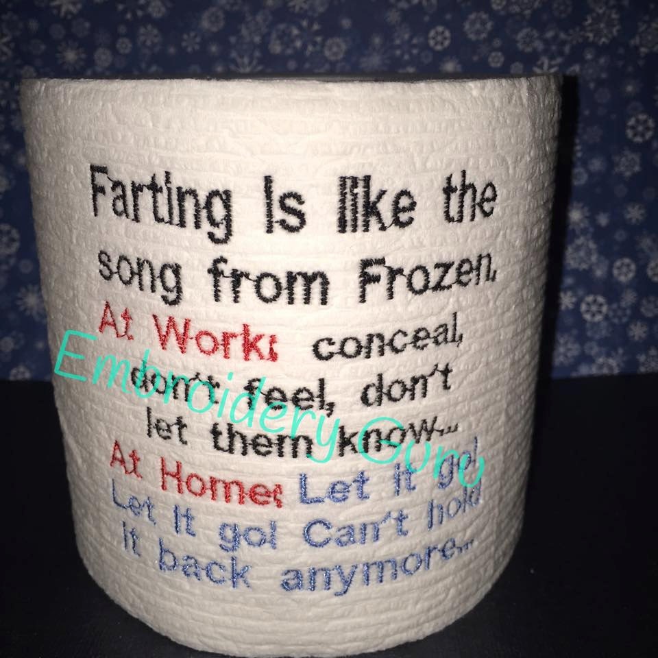 Gag Gift Embroidered Toilet Paper Poop humor by EmbroideryGuru Gag Gift Embroidered Toilet Paper Poop humor by EmbroideryGuru