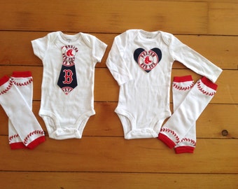 Clothes Toddler Cheerleader Shirt Skirt Team Dress  Months Go Boston Red Sox Baby Bodysuit Set For Little Red Sox Fans