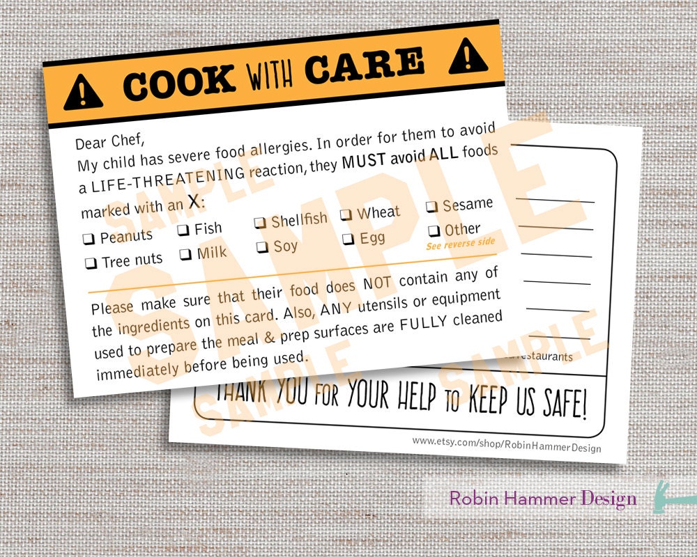 Printable Allergy Cards Printable Word Searches