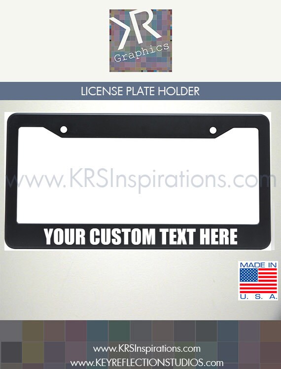 Custom Text License Plate Holder